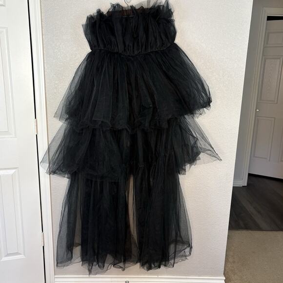 NWT Fashion Nova Exclusive After Party Tulle Maxi Dress Black Whimsigoth Size 1X - Picture 3 of 7